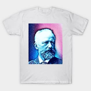 Pyotr Ilyich Tchaikovsky Snowy Portrait | Pyotr Ilyich Tchaikovsky Artwork 13 T-Shirt